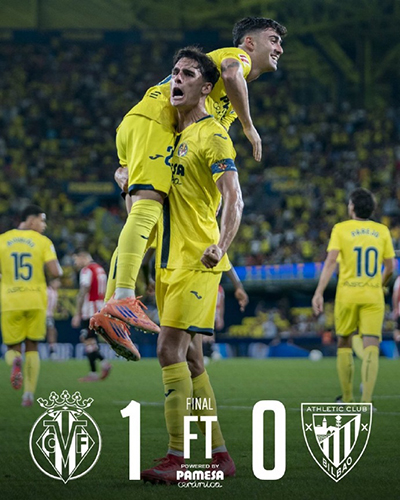 莫莱罗77分钟一剑封喉 比利亚雷亚尔1-0力擒毕尔巴鄂 豪取西甲3连胜