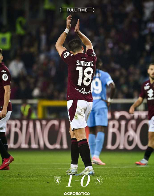 小西蒙尼弑旧主，都灵1-0爆冷力克榜首那不勒斯