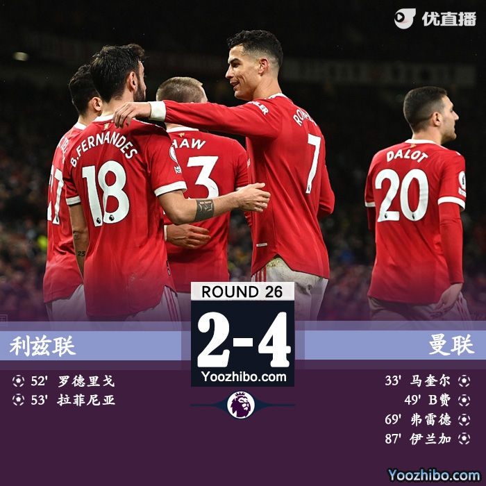 曼联4-2击败利兹联