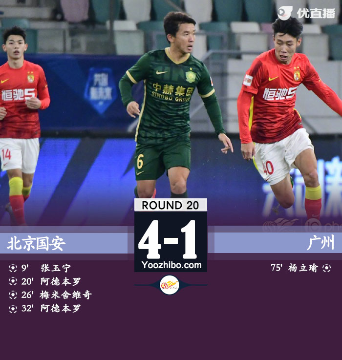 国安4-1击败广州队