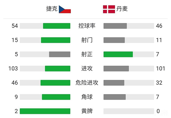 丹麦2-1捷克  德莱尼多尔贝里破门希克个人第5球