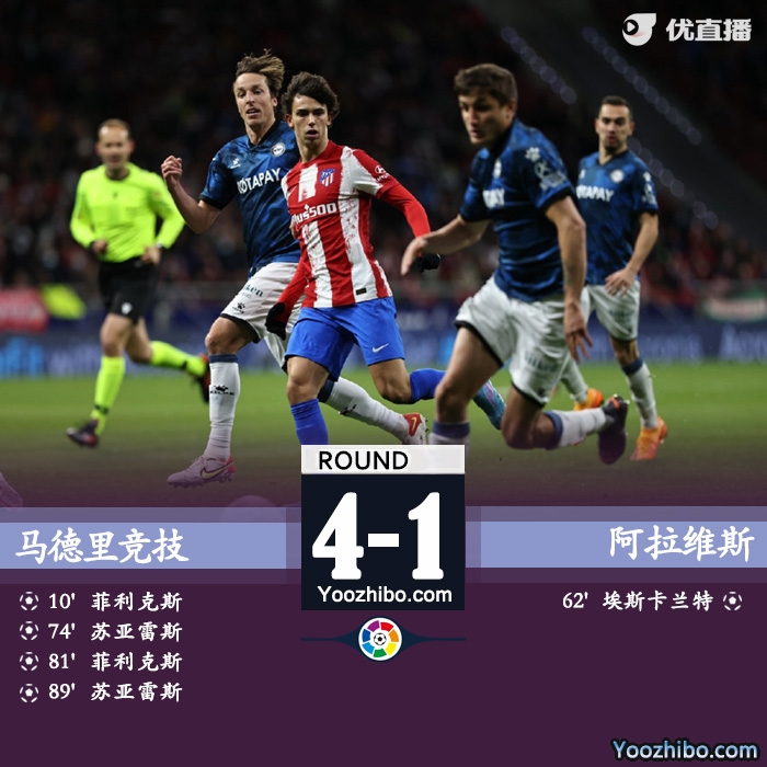 马竞4-1战胜阿拉维斯