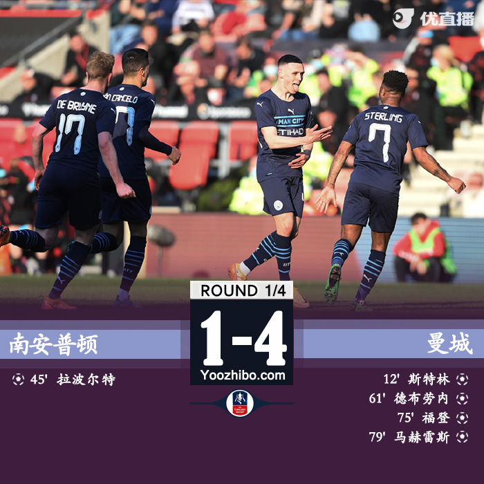 曼城4-1南安普顿