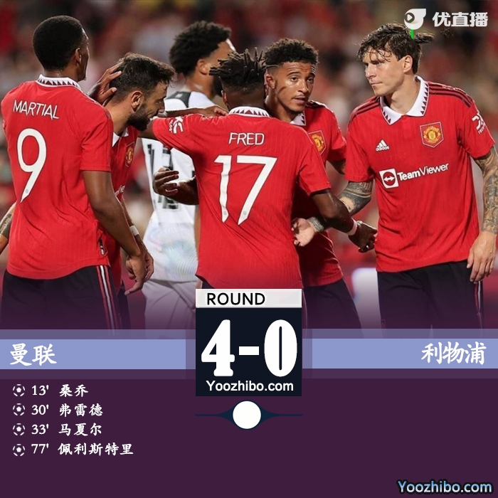 曼联4-0击败利物浦