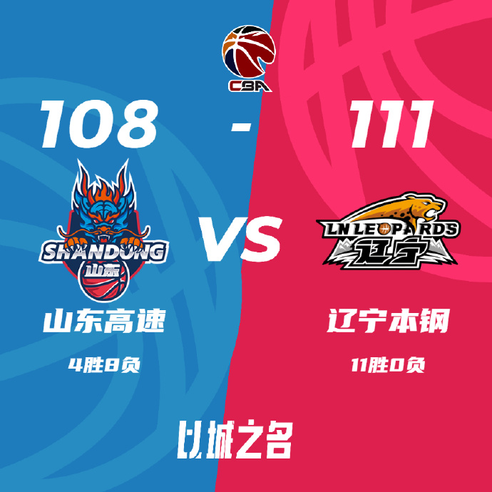 辽宁111-108战胜山东 弗格35+8+5 韩德君20+12 贾诚22+8