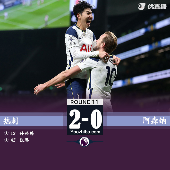 热刺2-0阿森纳